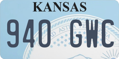 KS license plate 940GWC