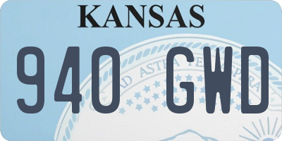 KS license plate 940GWD