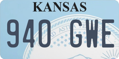 KS license plate 940GWE
