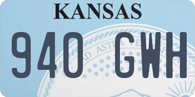 KS license plate 940GWH