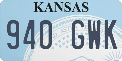KS license plate 940GWK