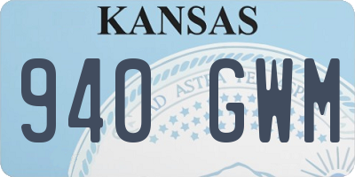 KS license plate 940GWM
