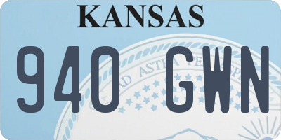 KS license plate 940GWN
