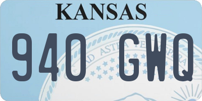KS license plate 940GWQ