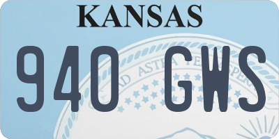 KS license plate 940GWS