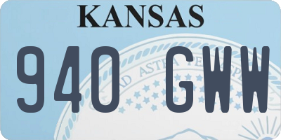 KS license plate 940GWW