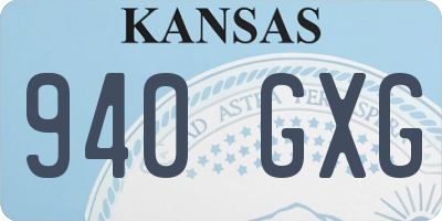 KS license plate 940GXG