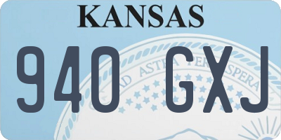 KS license plate 940GXJ