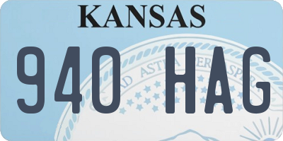 KS license plate 940HAG