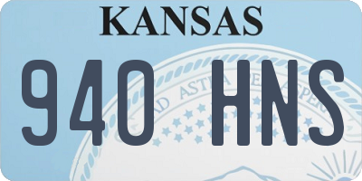 KS license plate 940HNS