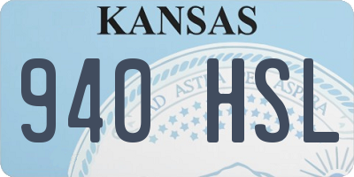 KS license plate 940HSL