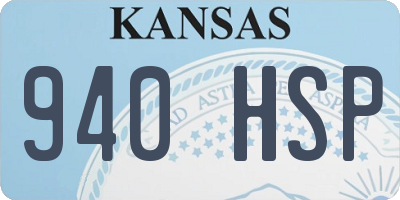 KS license plate 940HSP