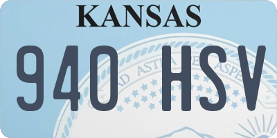 KS license plate 940HSV