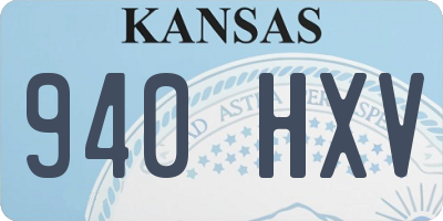 KS license plate 940HXV