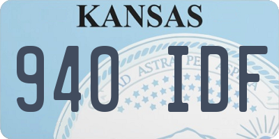 KS license plate 940IDF