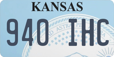 KS license plate 940IHC