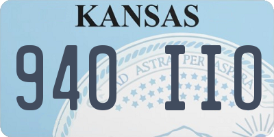 KS license plate 940IIO