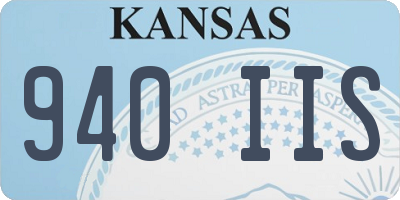 KS license plate 940IIS