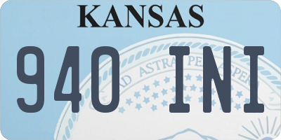 KS license plate 940INI