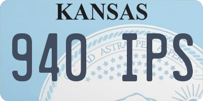 KS license plate 940IPS