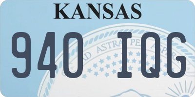 KS license plate 940IQG