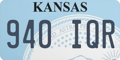 KS license plate 940IQR