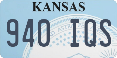 KS license plate 940IQS