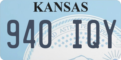 KS license plate 940IQY