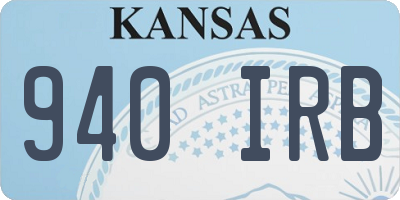 KS license plate 940IRB