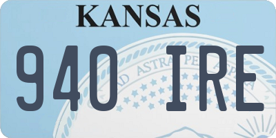 KS license plate 940IRE