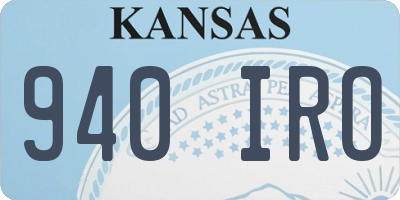 KS license plate 940IRO
