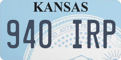 KS license plate 940IRP