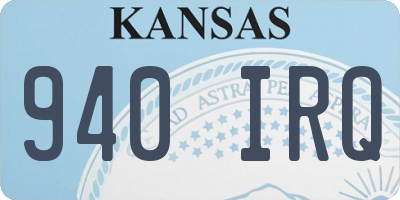 KS license plate 940IRQ