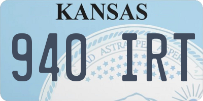 KS license plate 940IRT