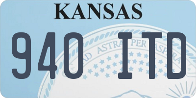 KS license plate 940ITD
