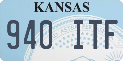 KS license plate 940ITF