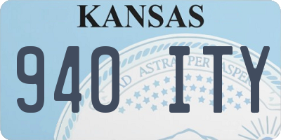 KS license plate 940ITY
