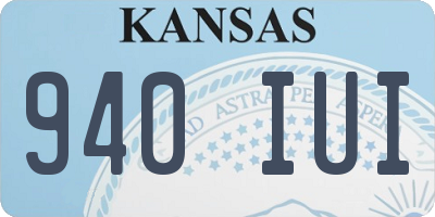KS license plate 940IUI
