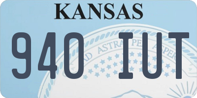KS license plate 940IUT