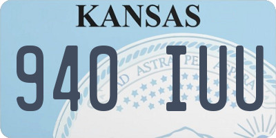 KS license plate 940IUU