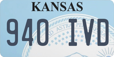 KS license plate 940IVD