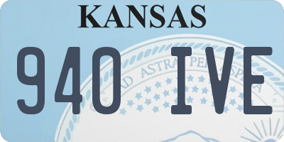KS license plate 940IVE