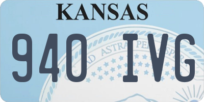 KS license plate 940IVG