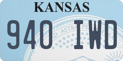 KS license plate 940IWD
