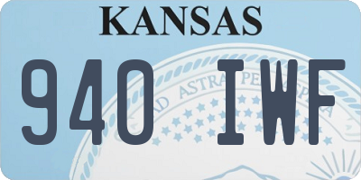 KS license plate 940IWF