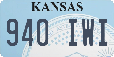 KS license plate 940IWI
