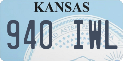 KS license plate 940IWL