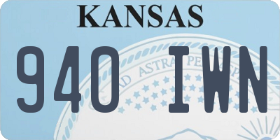 KS license plate 940IWN