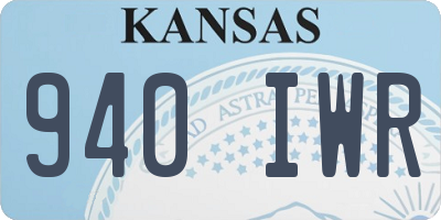 KS license plate 940IWR