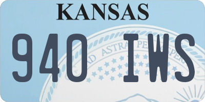 KS license plate 940IWS